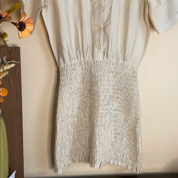 Natural Smocked Mini Shirt Dress | Poshmark
